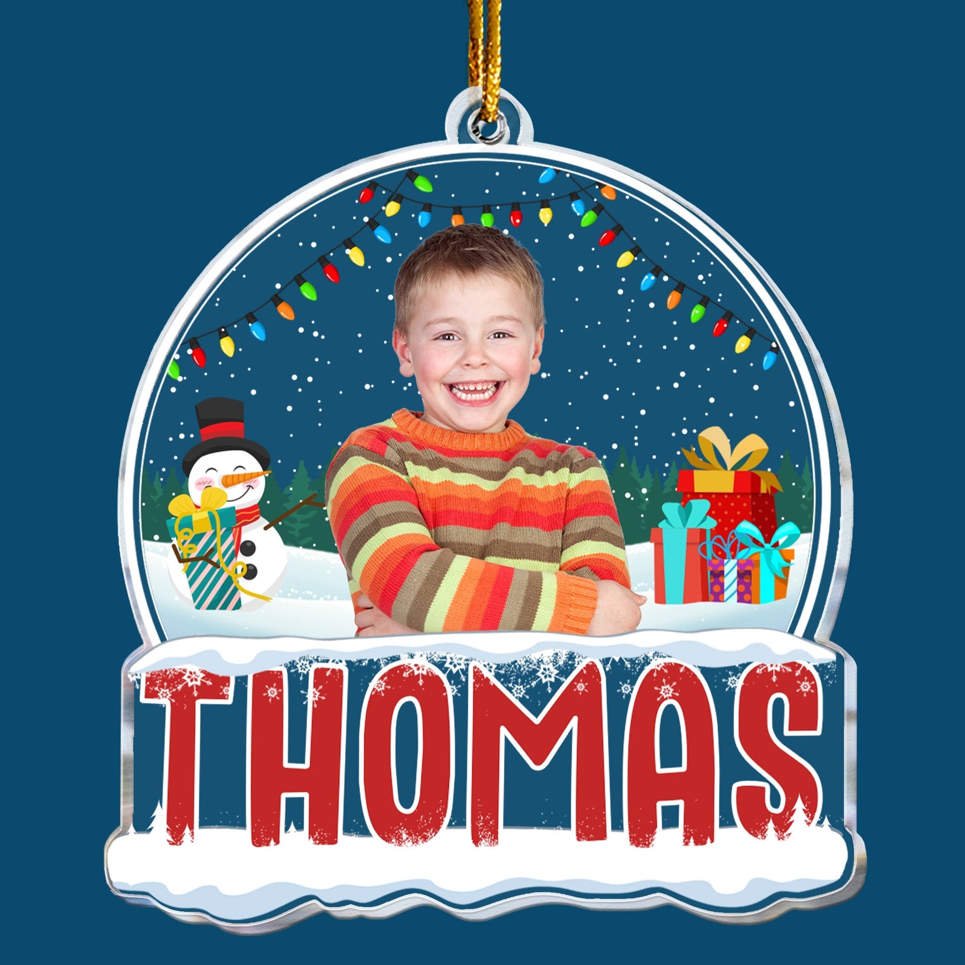 2026 Kids Custom Christmas Names - Personalized Kids Photo Ornament