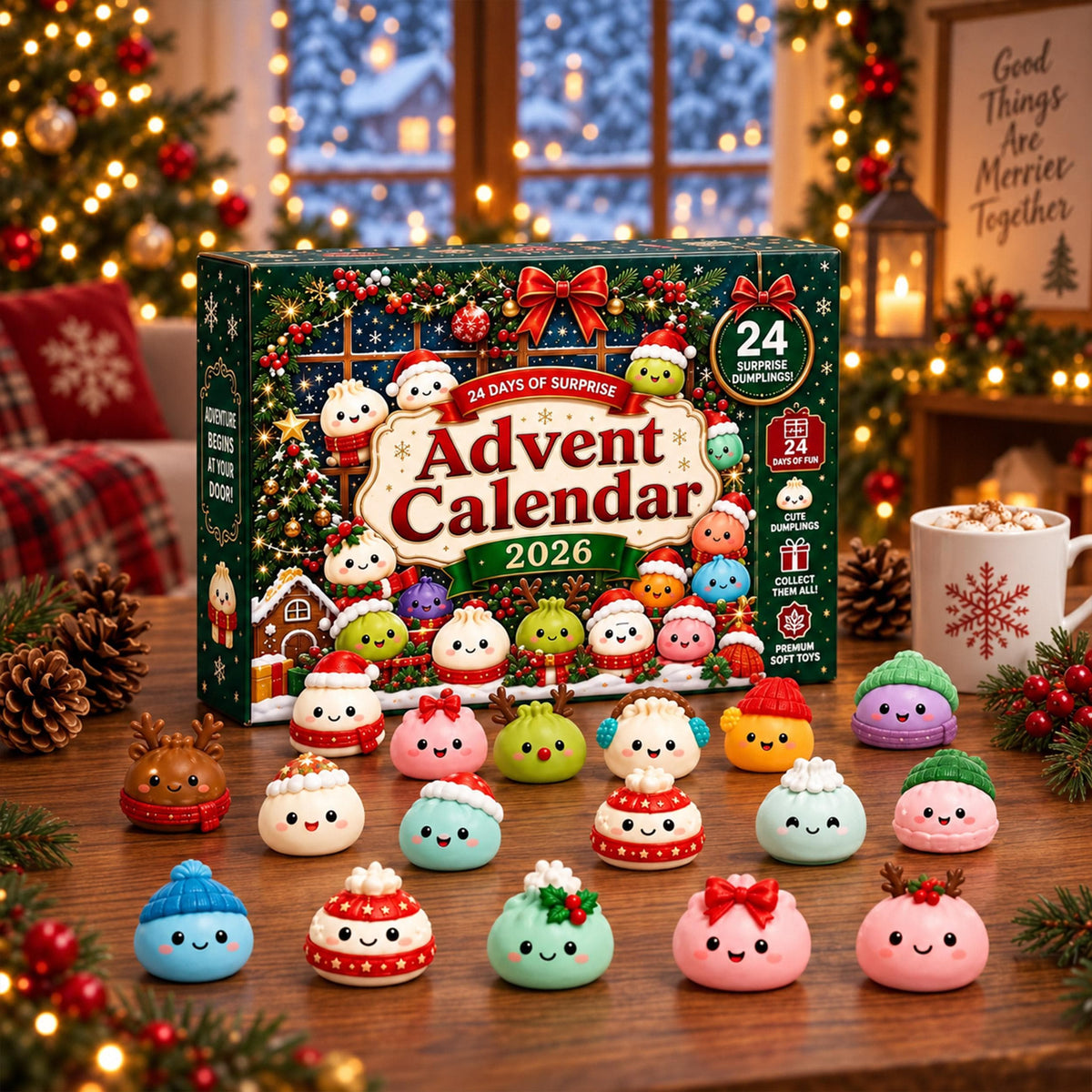 Dumpling Advent Calendar 2026 – 24 Days of Cute Squishy Mystery Toys for Kids
