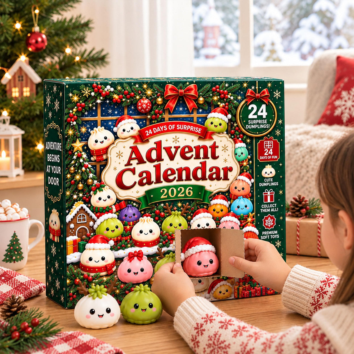 Dumpling Advent Calendar 2026 – 24 Days of Cute Squishy Mystery Toys for Kids