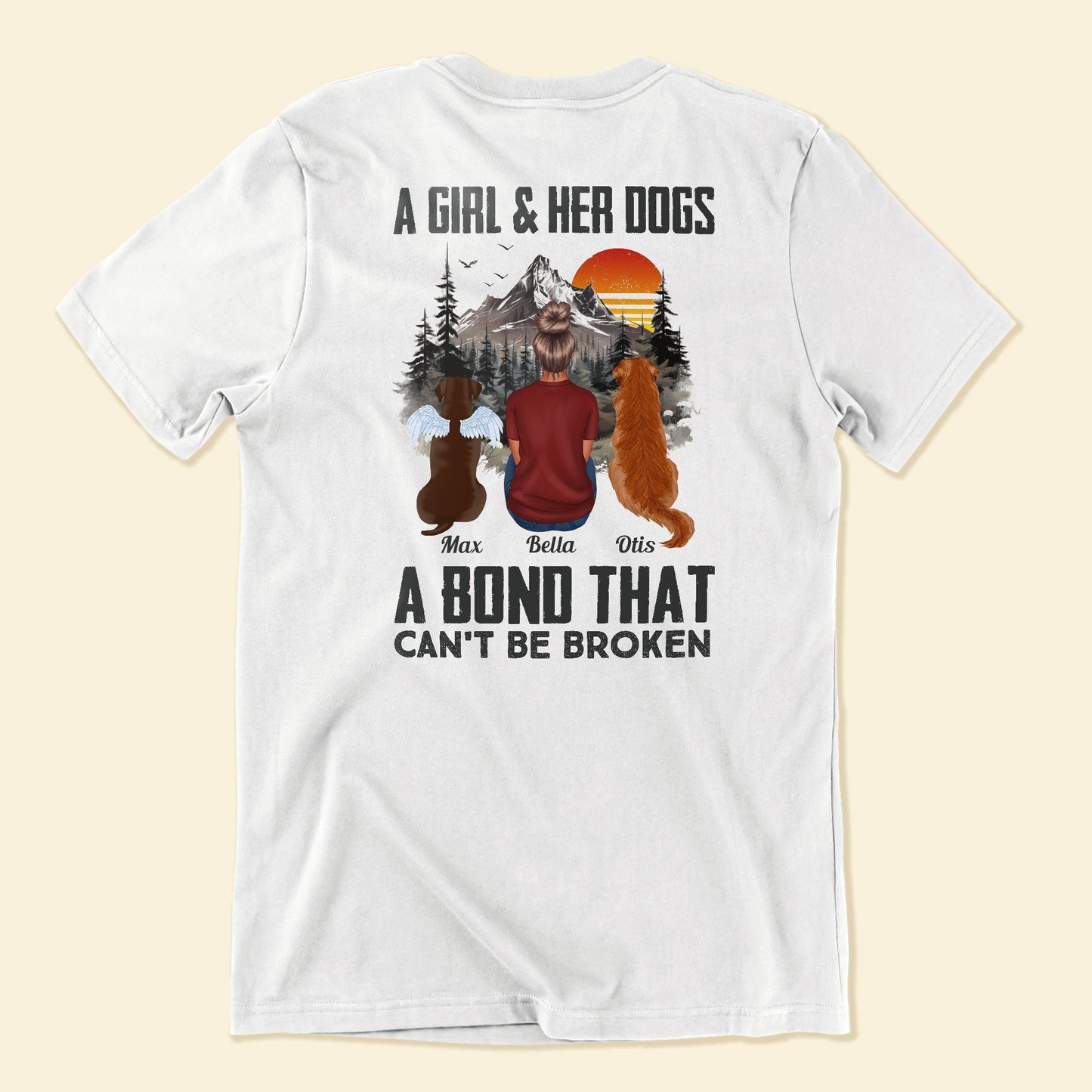 A Bond Between A Girl & Her Dog - Personalized Back Printed Shirt