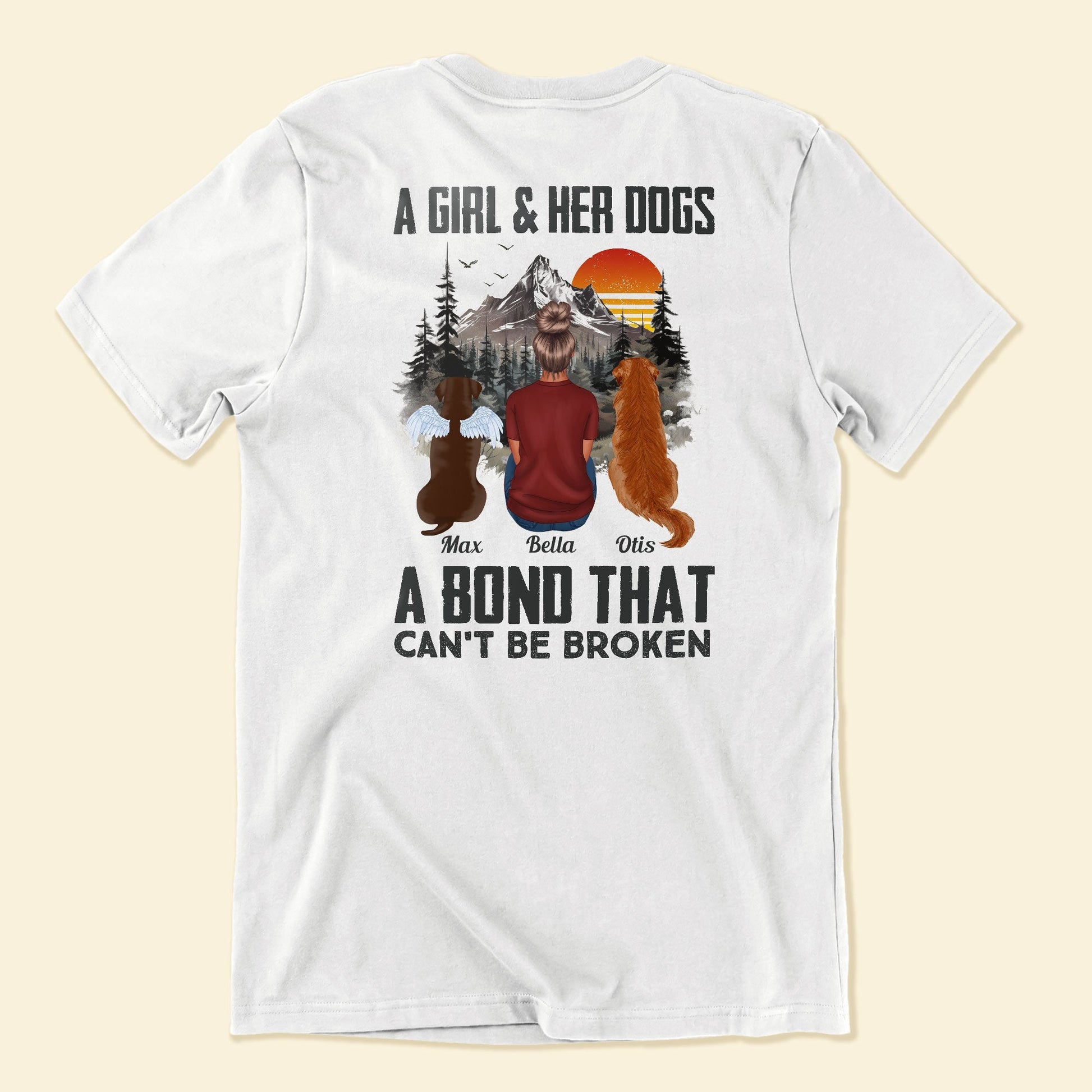 A Bond Between A Girl & Her Dog - Personalized Back Printed Shirt