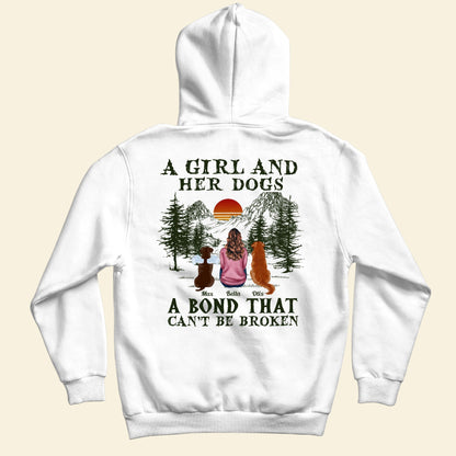 A Girl And Her Dogs Cats - Unbreakable Bond - Personalized Shirt