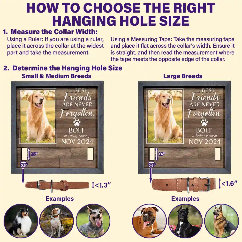 Custom Photo My Hardest Goodbye For Dog Lovers And Cat Lovers - Personalized Pet Loss Sign, Collar Frame
