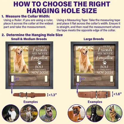 Custom Photo My Hardest Goodbye For Dog Lovers And Cat Lovers - Personalized Pet Loss Sign, Collar Frame