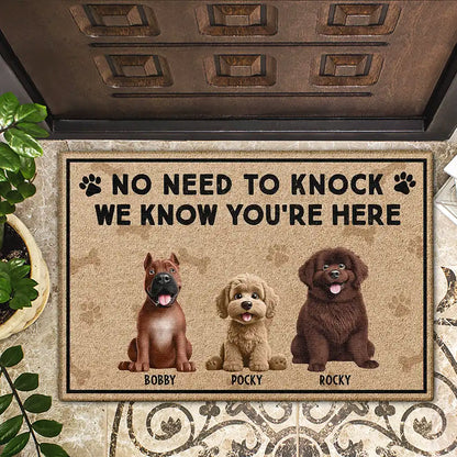 Just So You Know There's Like A Bunch Of Dogs In Here Funny - Personalized Doormat