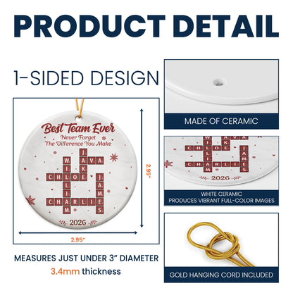 Best Team Ever Scrabble - Personalized Ceramic Ornament