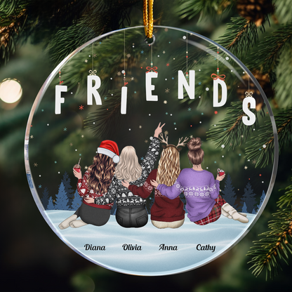 With Friends Forever - Personalized Acrylic Ornament - Gift For Friend