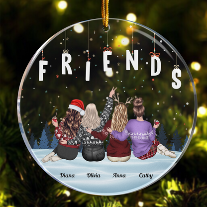With Friends Forever - Personalized Acrylic Ornament - Gift For Friend