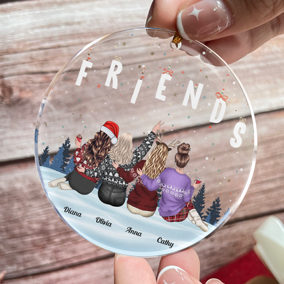 With Friends Forever - Personalized Acrylic Ornament - Gift For Friend