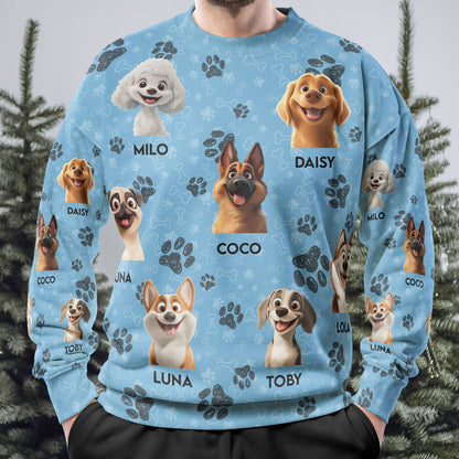 Custom Cartoon Dog Gift For Dog Lovers New Version- Personalized 3D Printed Sweatshirt
