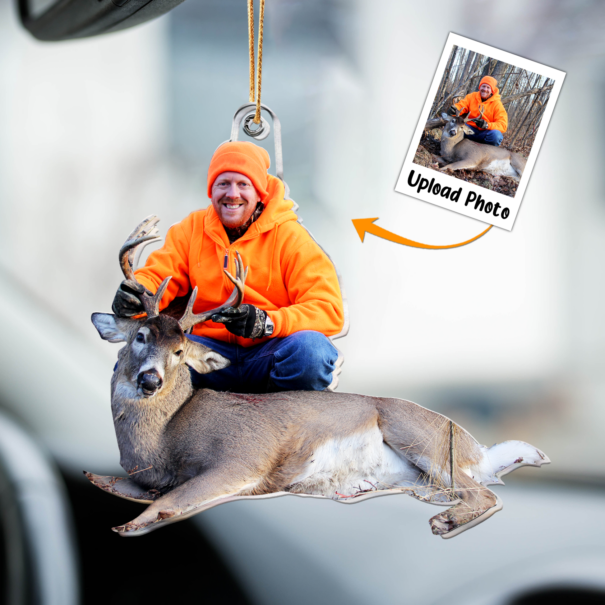 Custom Photo Ornament For Hunting Lovers - Personalized Hunting Photo Ornament