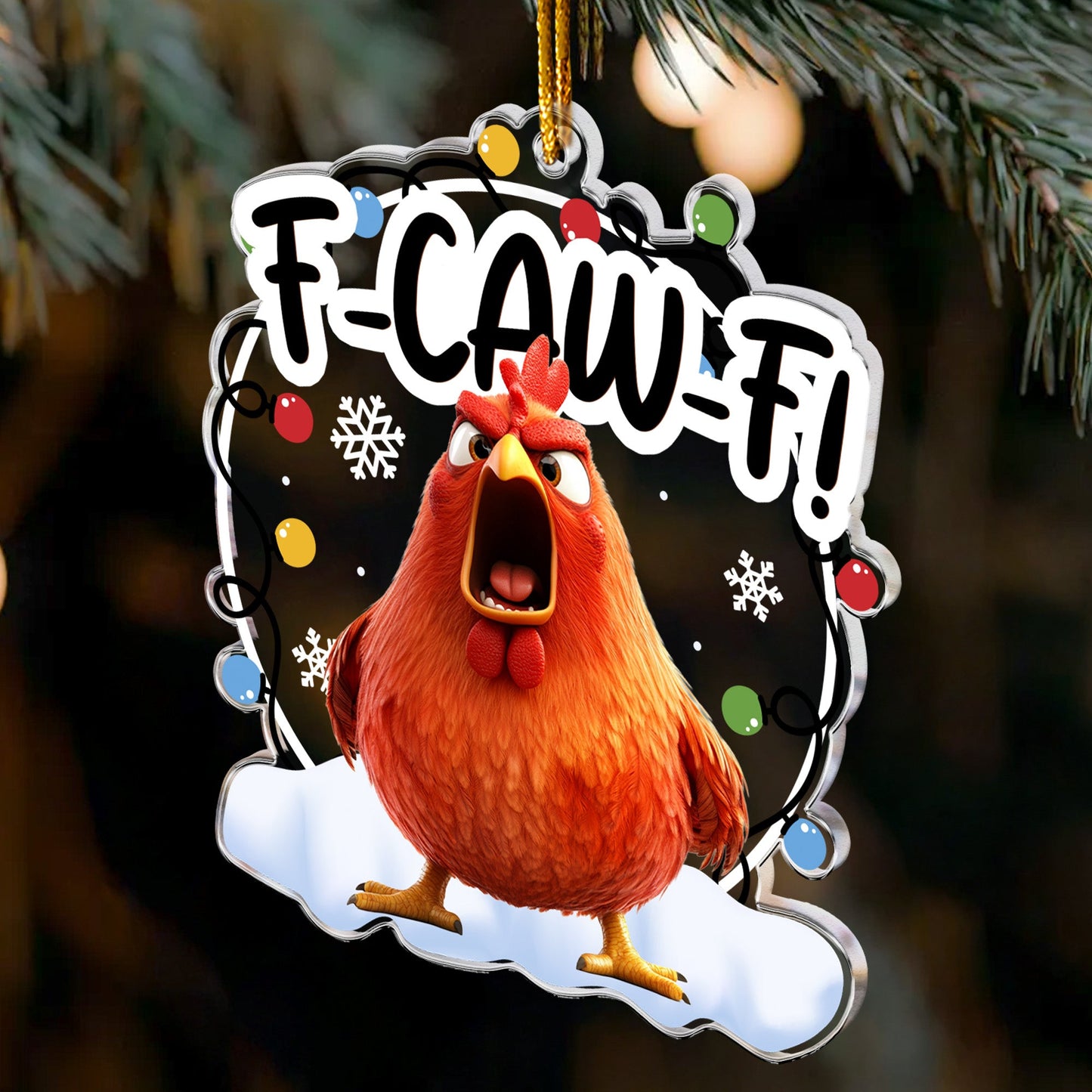F-Caw-F Funny Ornament Exchange Gifts Silly Bulk Gift For Coworkers - Personalized Acrylic Ornament