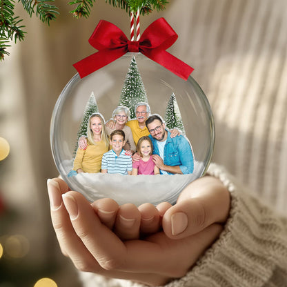 2026 Christmas Ornaments With Family Picture, Custom Family Photo - Personalized Acrylic Ball Ornament