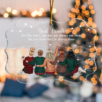 Friends Like Star - Thank You Gifts For Friends, Sisters - Personalized Acrylic Ornament - Gift For Friend
