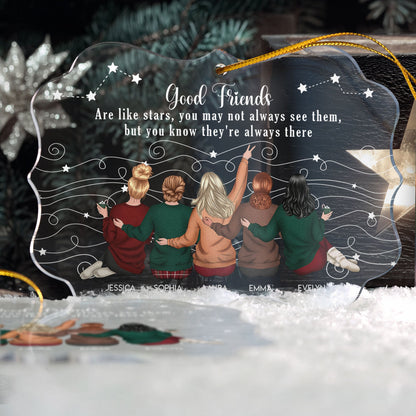 Friends Like Star - Thank You Gifts For Friends, Sisters - Personalized Acrylic Ornament - Gift For Friend