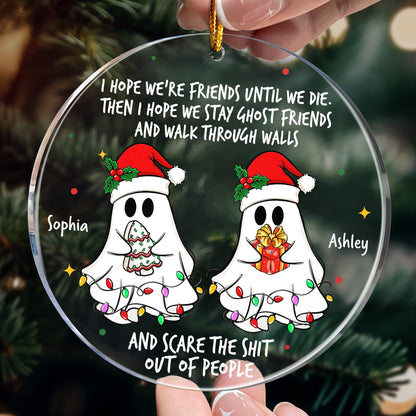 Ghost Friends Funny - Personalized Acrylic Ornament - Gift For Friend, Halloween Ornament