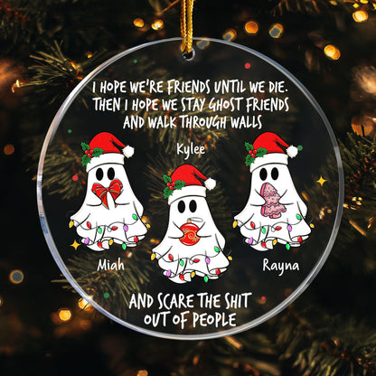Ghost Friends Funny - Personalized Acrylic Ornament - Gift For Friend, Halloween Ornament
