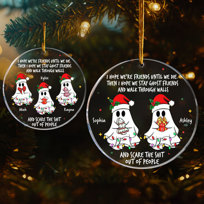 Ghost Friends Funny - Personalized Acrylic Ornament - Gift For Friend, Halloween Ornament