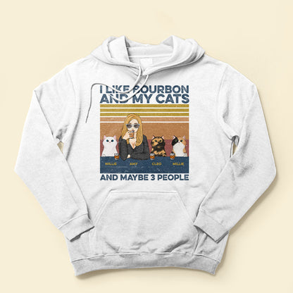 I Like Bourbon, Beer, Drinks And My Cats, And Maybe 3 People - Cat Custom Shirt