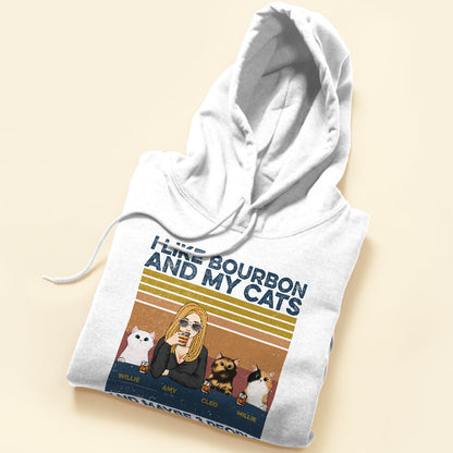 I Like Bourbon, Beer, Drinks And My Cats, And Maybe 3 People - Cat Custom Shirt