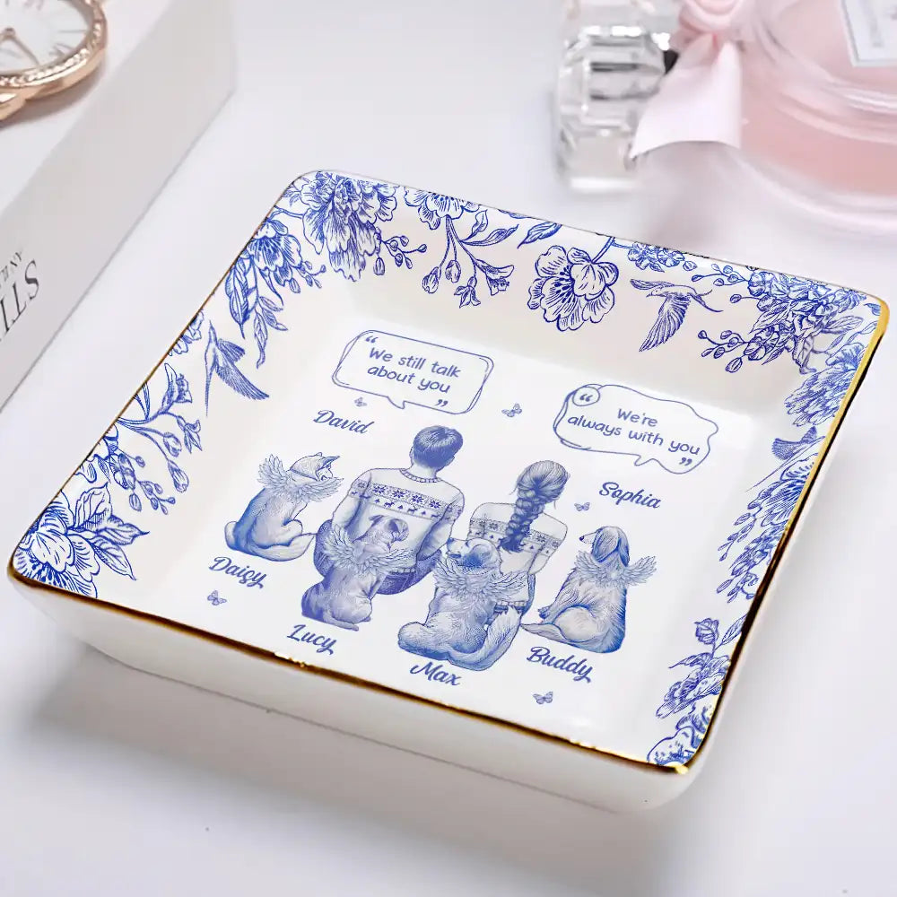 Toile De Jouy I Miss You Memorial Dog Cat - Personalized Ring Dish
