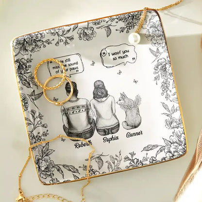 Toile De Jouy I Miss You Memorial Dog Cat - Personalized Ring Dish