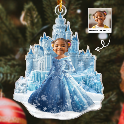 Ice Princess - Custom Face Ornament Gifts For Daughter, Girl, Kids - Personalized Acrylic Photo Ornament - Gift For Daughter