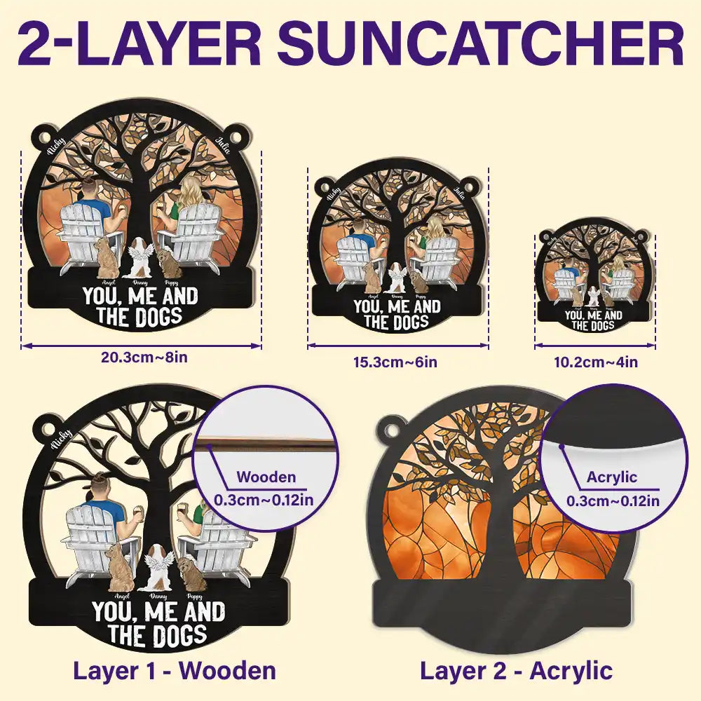 Through Four Seasons, It’s You, Me, And The Dog - Personalized Window Hanging Suncatcher Ornament