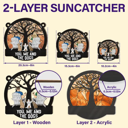 Through Four Seasons, It’s You, Me, And The Dog - Personalized Window Hanging Suncatcher Ornament