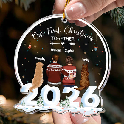 Our First Christmas Together With Dogs - Personalized Acrylic Ornament