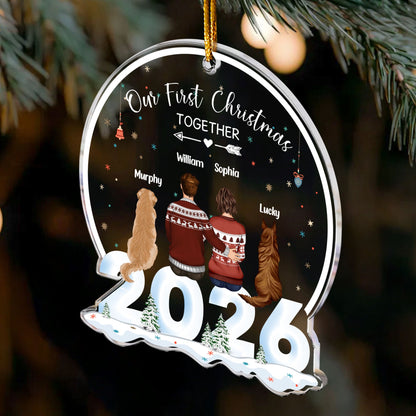 Our First Christmas Together With Dogs - Personalized Acrylic Ornament