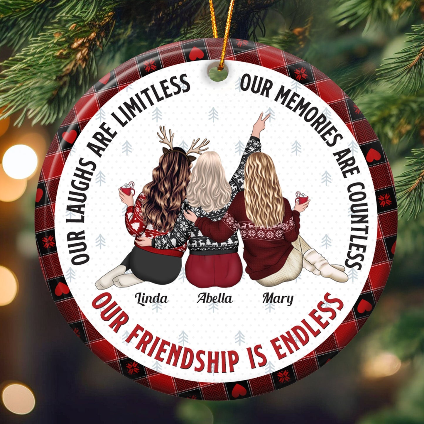 Our Friendship Is Endless - Personalized Friends Ornament, Gift For Friend