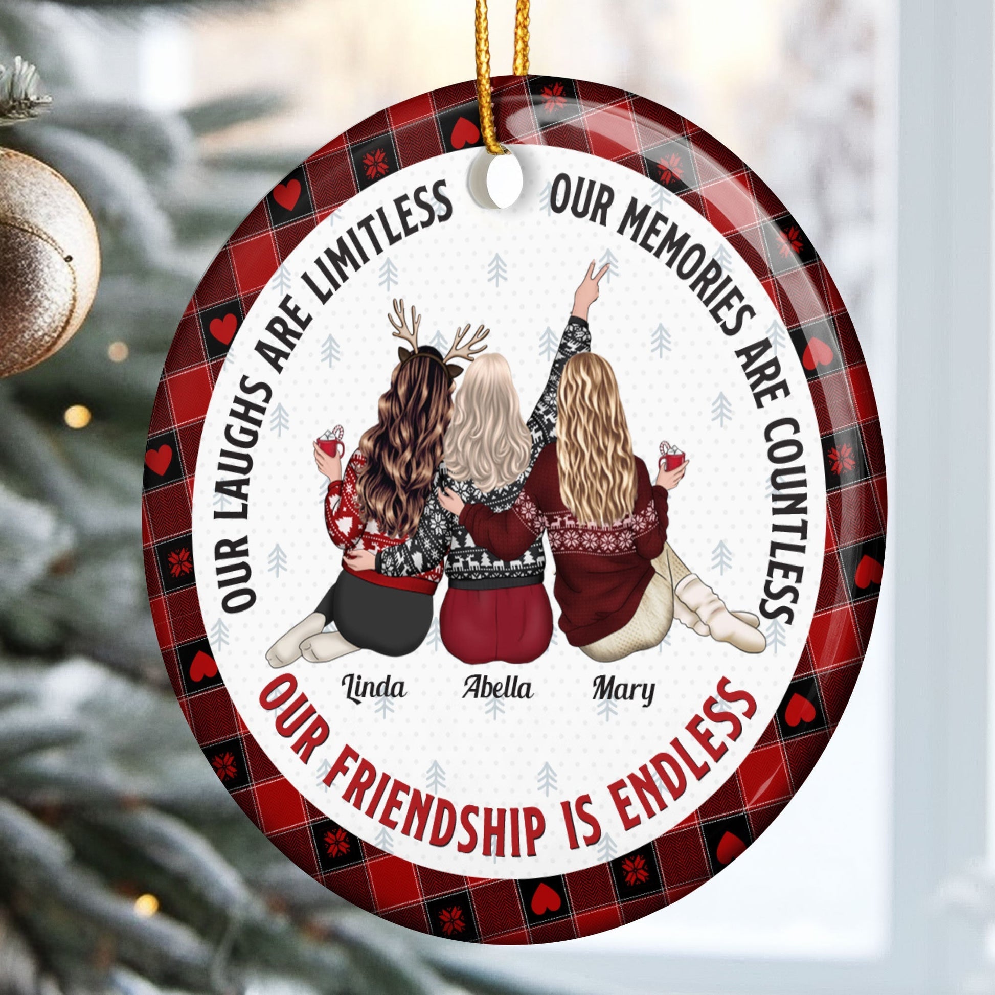 Our Friendship Is Endless - Personalized Friends Ornament, Gift For Friend