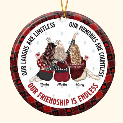 Our Friendship Is Endless - Personalized Friends Ornament, Gift For Friend