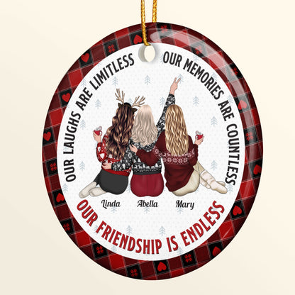Our Friendship Is Endless - Personalized Friends Ornament, Gift For Friend