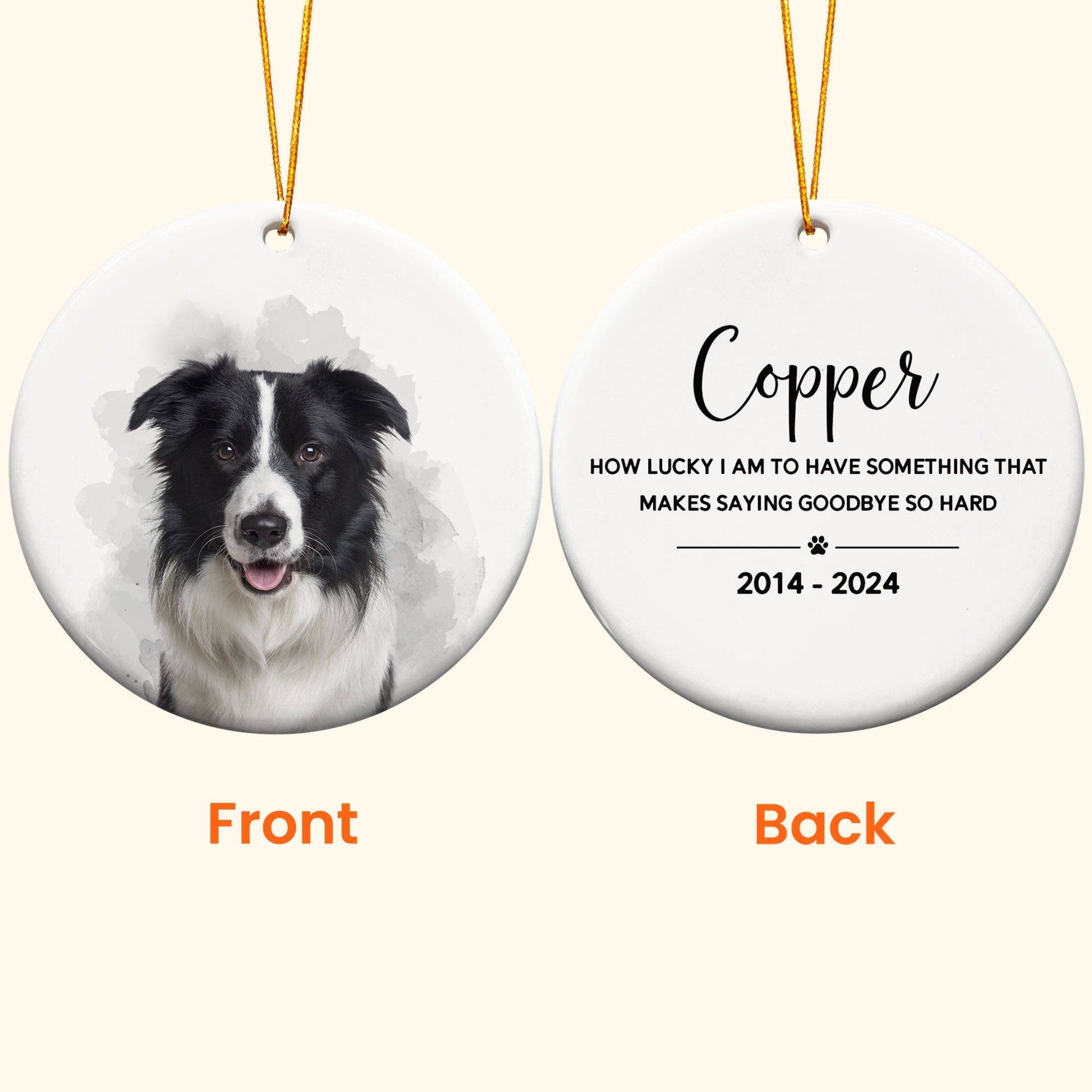 Pet Loss Custom Photo - Personalized Ceramic Photo Ornament