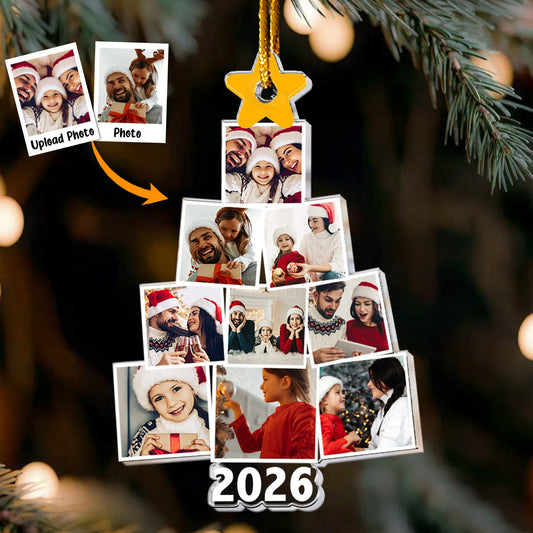 Photo Family Tree Christmas - Personalized Family Photo Ornament
