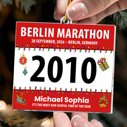 Race Bib For Runner - Personalized Acrylic Ornament