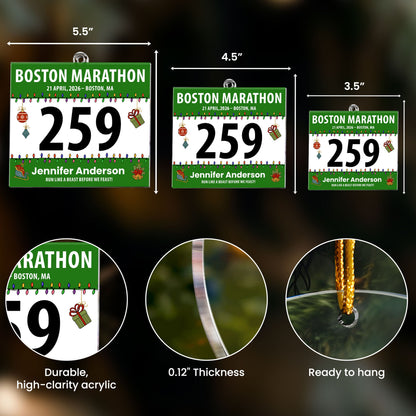 Race Bib For Runner - Personalized Acrylic Ornament