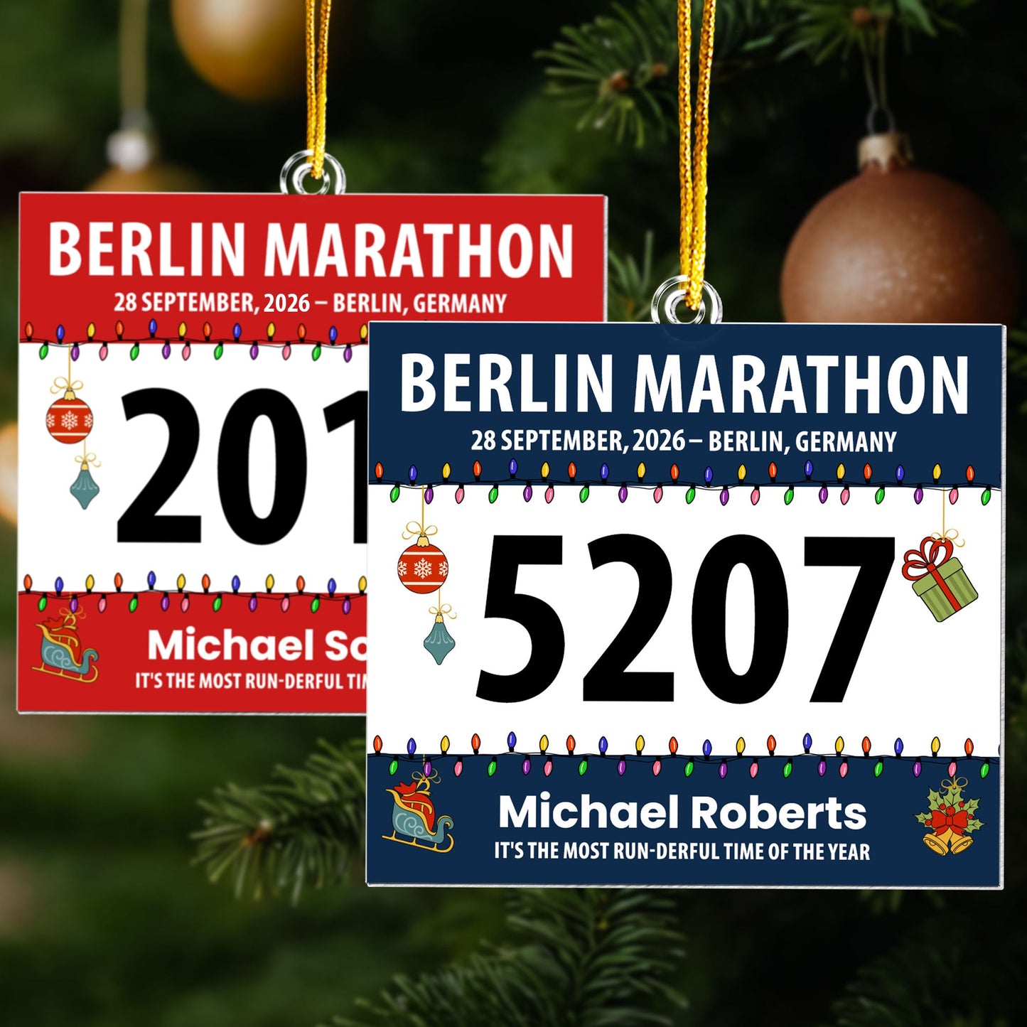 Race Bib For Runner - Personalized Acrylic Ornament