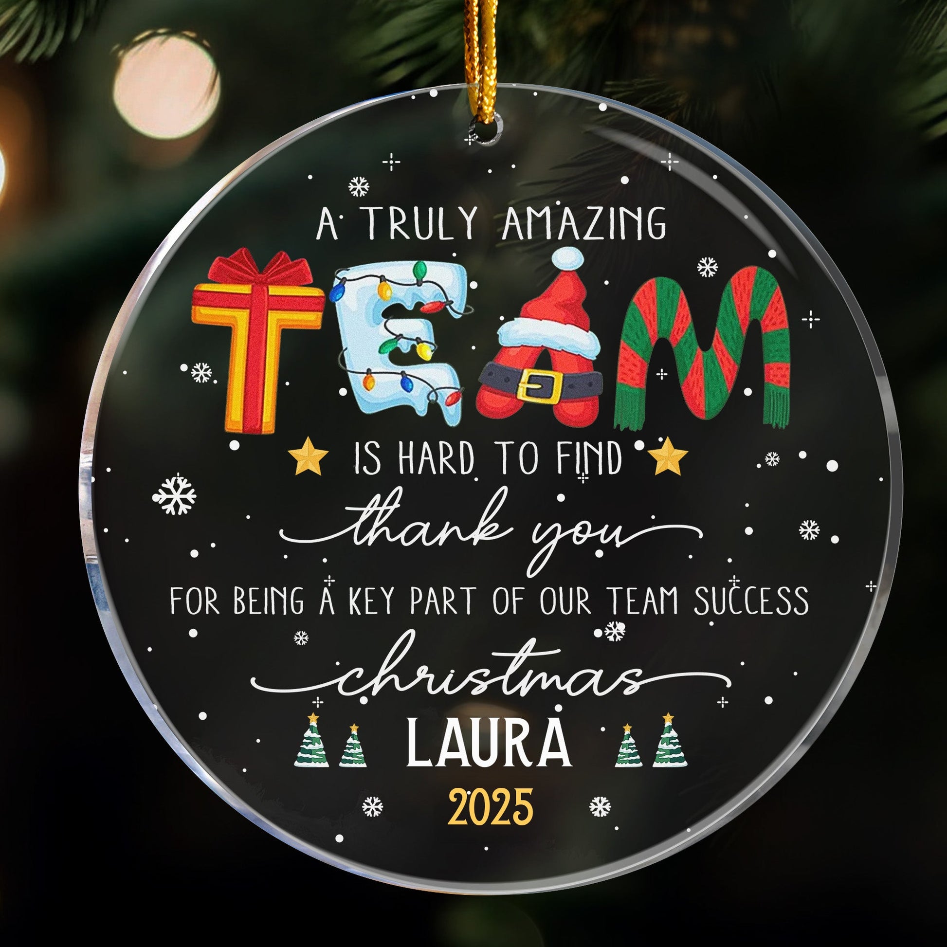 Thank You Gifts For Boss, Coworkers, Friends - A Truly Amazing Team Is Hard To Find - Personalized Acrylic Ornament