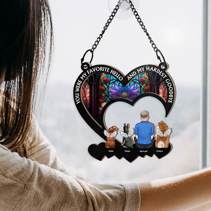 You Were My Favorite Hello And Hardest Goodbye Pet Memorial - Personalized Window Hanging Suncatcher Ornament