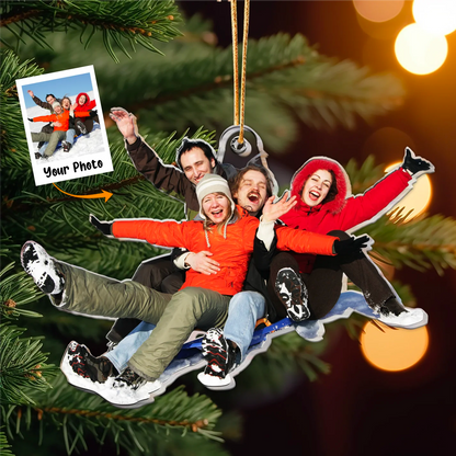 Gift For Family, Mom, Dad, Grandparents- Personalized Family Photo Ornament, Custom Shaped Ornament, Family Keepsake