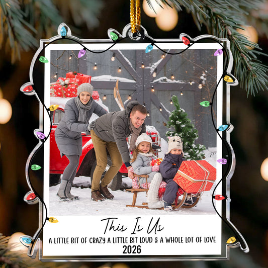 Custom Photo Polaroid Family Friends Christmas - Personalized Family Photo Ornament