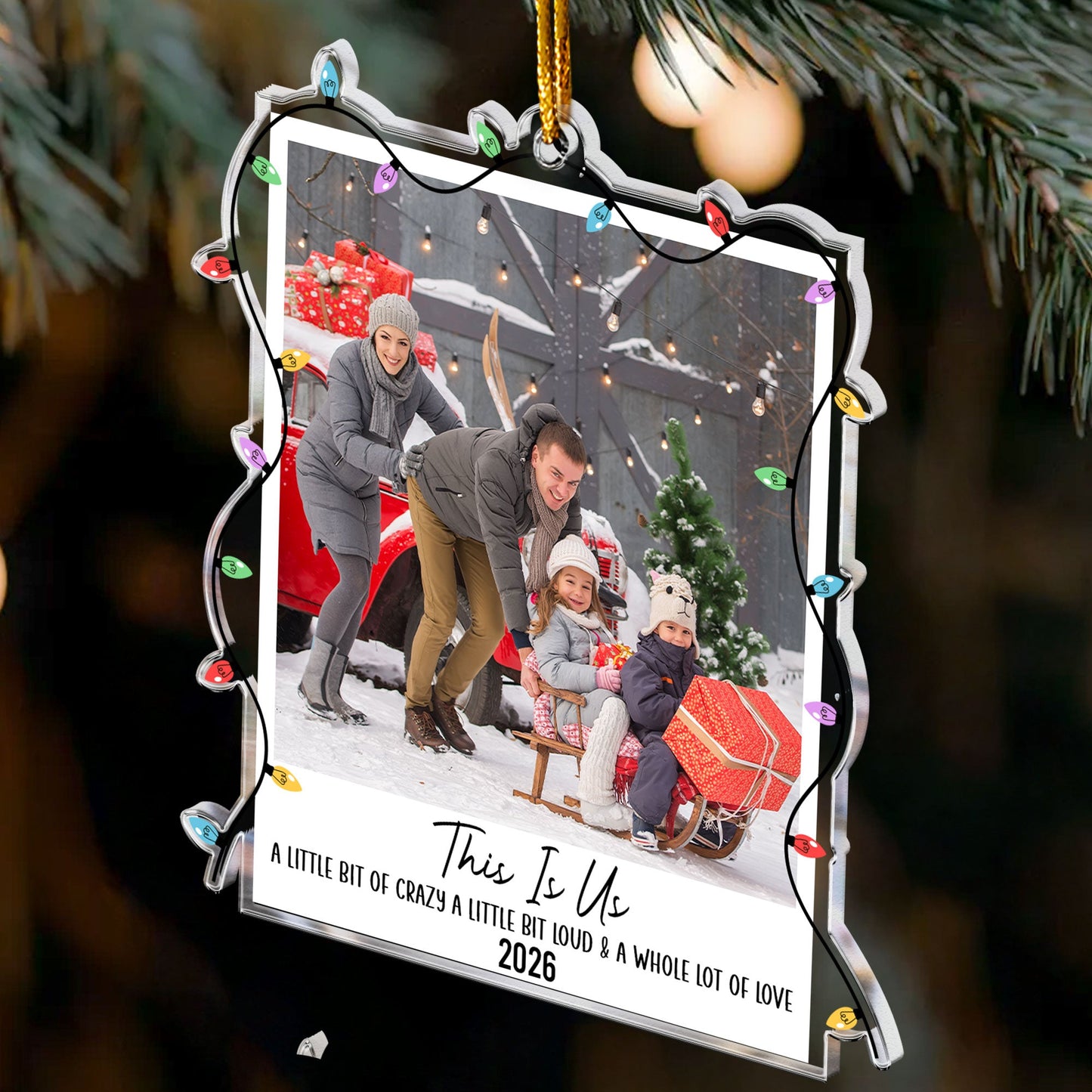 Custom Photo Polaroid Family Friends Christmas - Personalized Family Photo Ornament